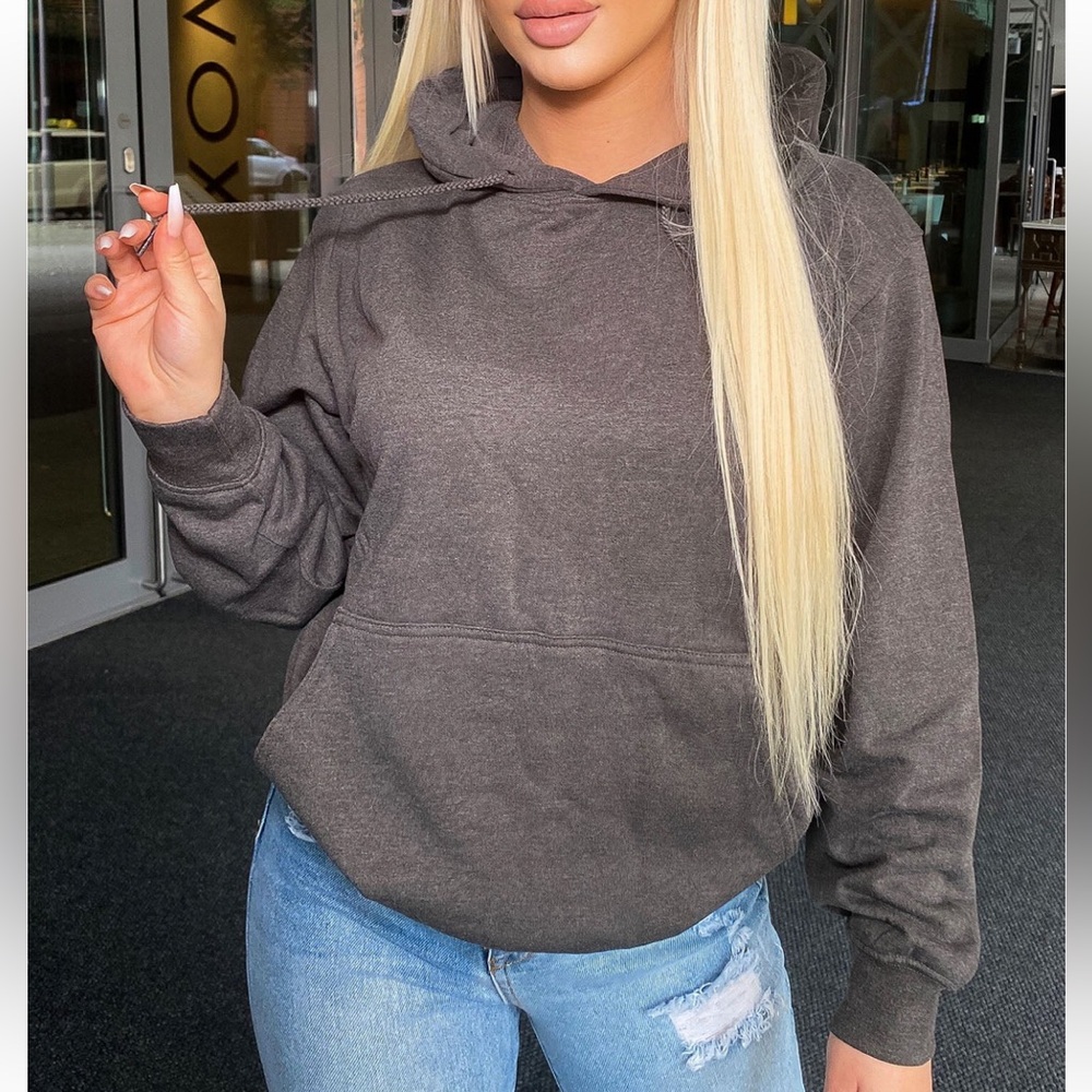Fashion Nova - Stole Your Boyfriend’s Oversized Hoodie - Charcoal
